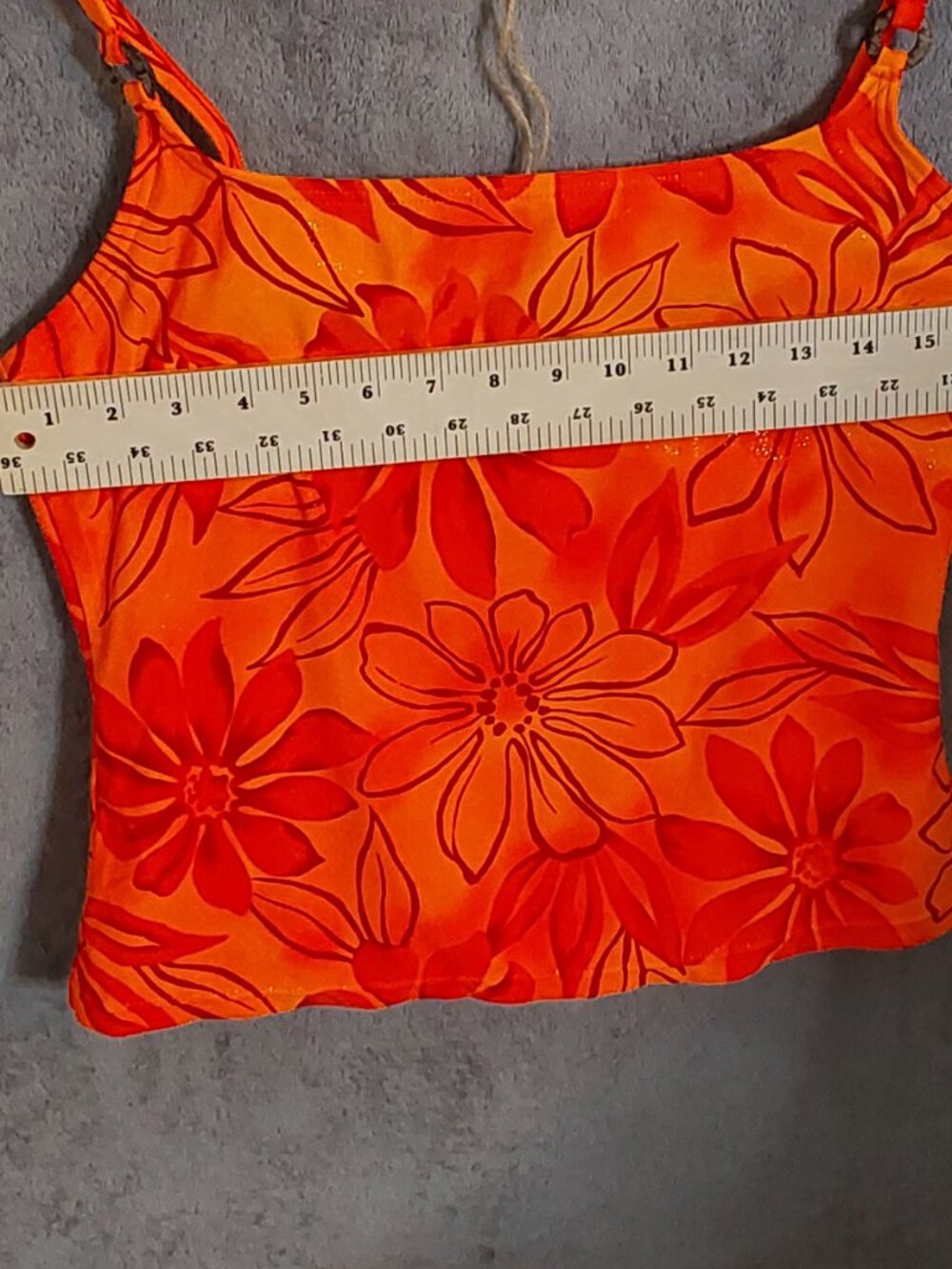 Ocean Dream Women's Tankini Swim Set Size 14 Orange Floral Skort 2 Piece Swimsui - Picture 5 of 13